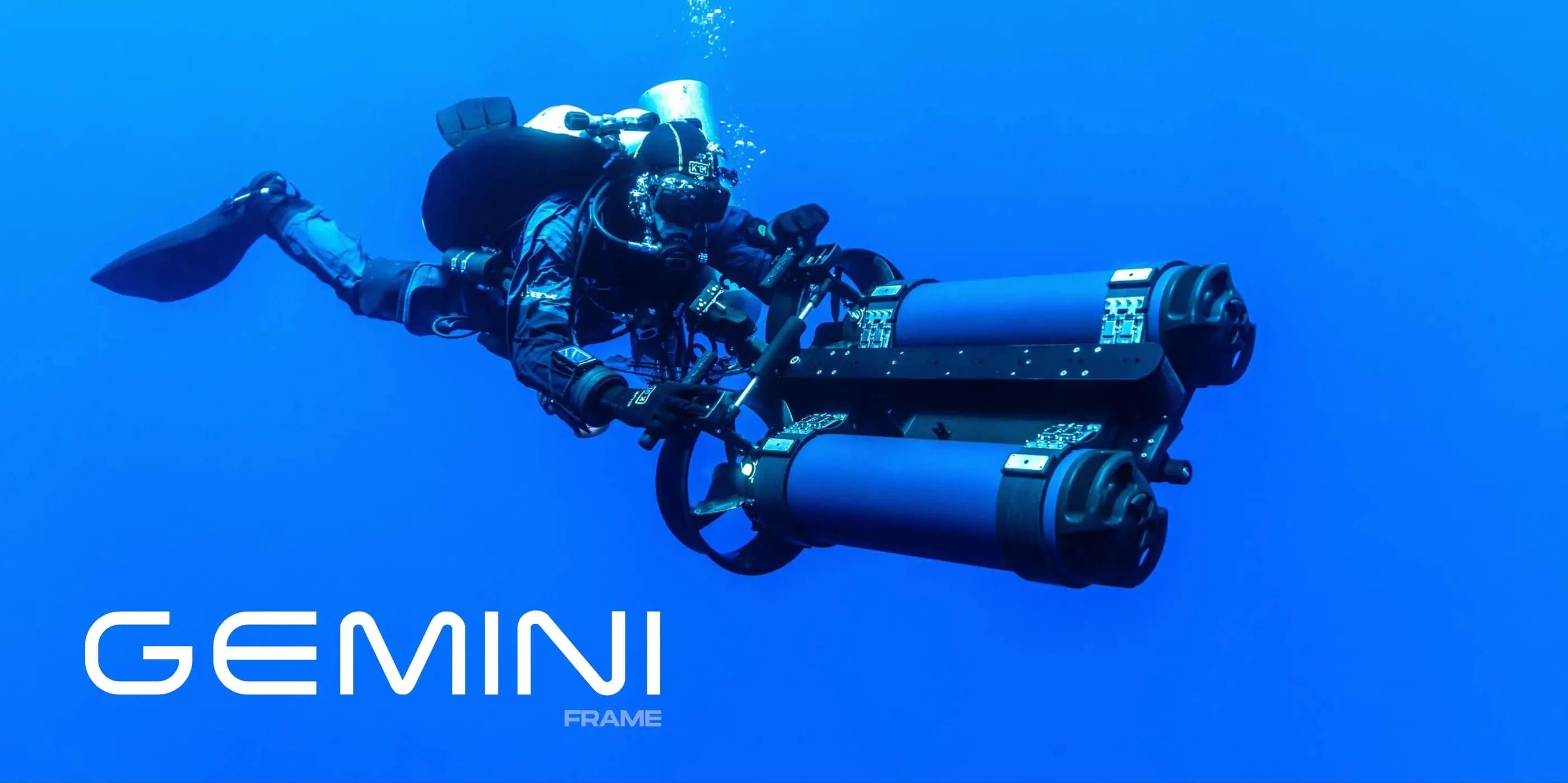 Gemini Frame underwater with diver