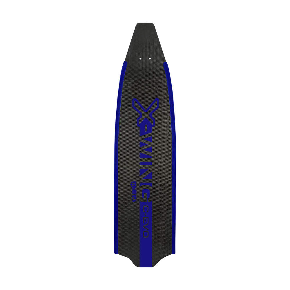 Black and blue freediving fin.