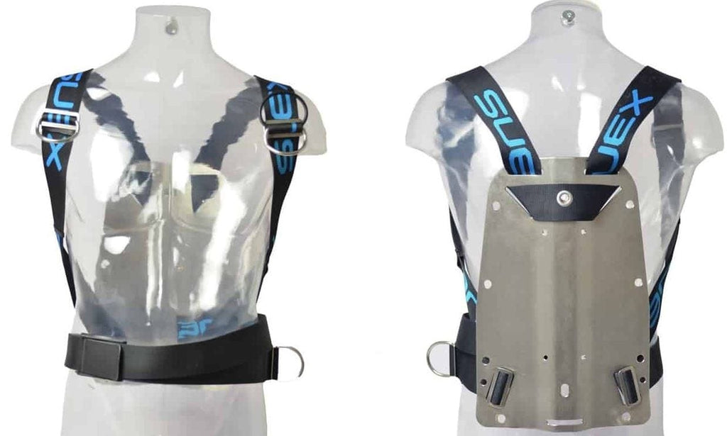 Scuba diving harness on a mannequin.