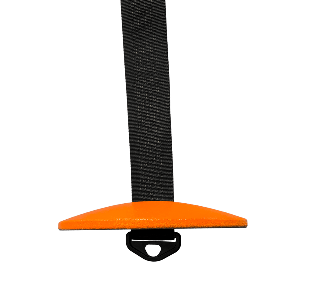 Black strap with orange base.