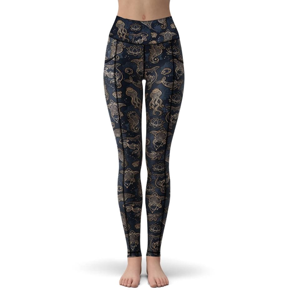 Spacefish Army - Ocean Mandala Contour Leggings