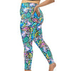 Spacefish Army - Plus Size Neon Fish Frenzy Contour Leggings