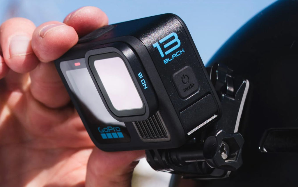 GoPro Hero 13 Black with ND filter mounted on helmet