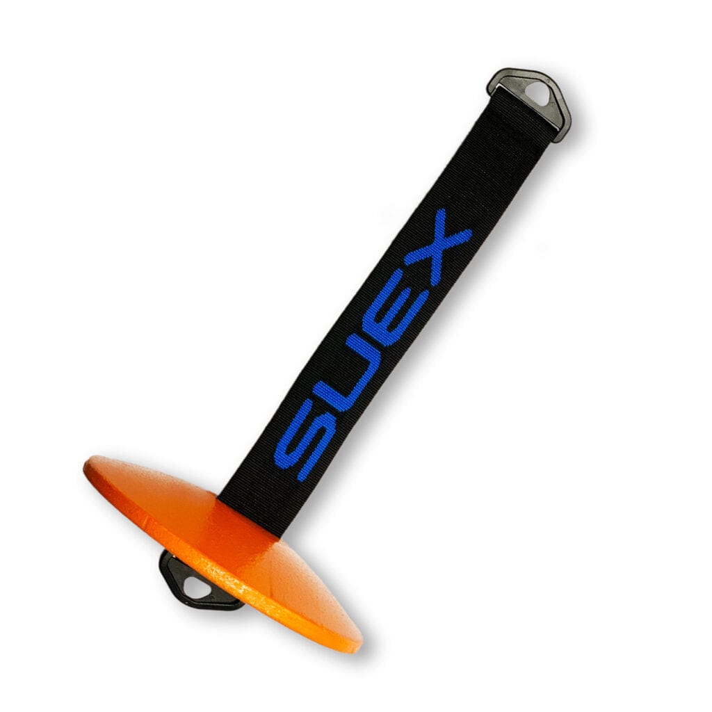 Suex accessory with orange fin and black strap