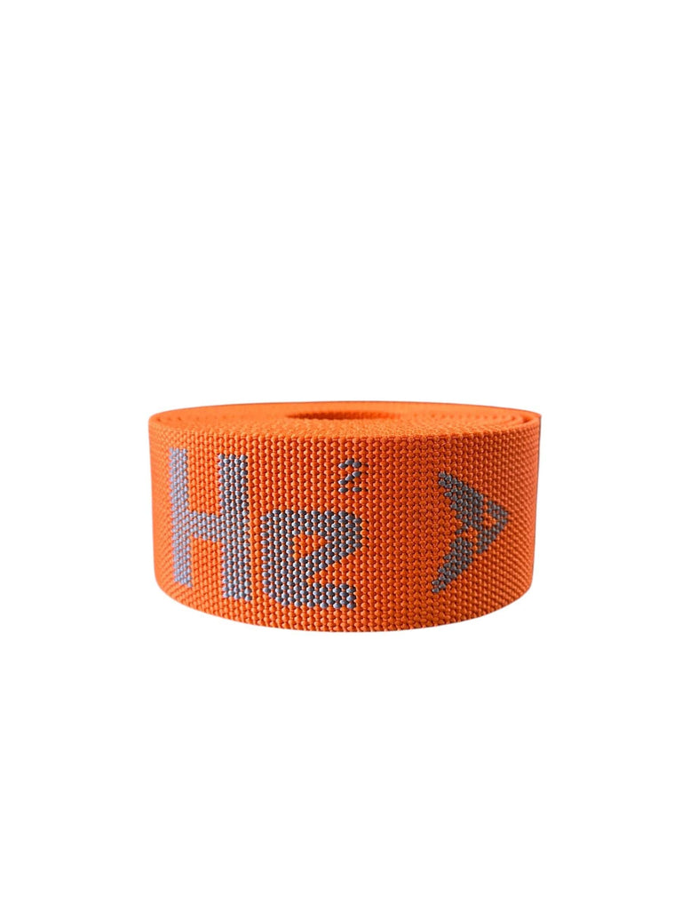 Orange webbing with He> logo